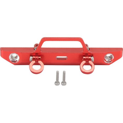 Pare-chocs avant en alliage d'aluminium métal RC 1/24, accessoire compatible Axial SCX24 90081 rouge (1/5)