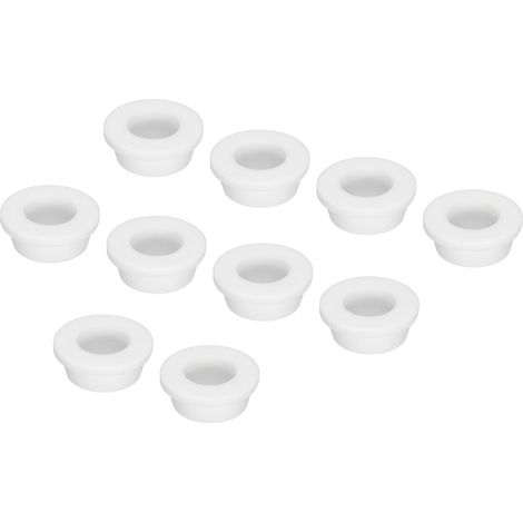10Pcs Passe Fil Caoutchouc Œillet de Type T Diamètre d'Installation 28mm (34x18x13mm) Passe-Câble Bouchons d'Étanchéité Flexibles pour Trou de Câbles, Blanc (1/5)