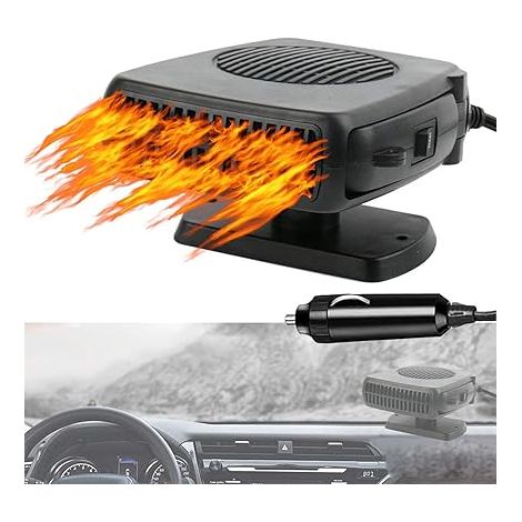 Autoheizungs-Entfeuchter, tragbarer 12V-Auto-Zigarettenanzünder-Heizlüfter, Autoheizung mit 360-Grad-Drehung für alle Fahrzeuge