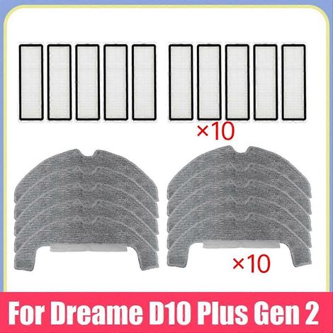 Set mit 10 HEPA-Filtern und Reinigungstüchern für D10 Plus Gen 2 RLD32GD (Ersatzteile enthalten). (1/5)