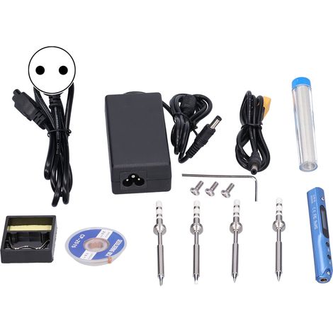 Fer à souder portable kit électrique inoxydable, accessoires de soudure avec pannes, 100-240V prise UE SQ-001EU (1/5)
