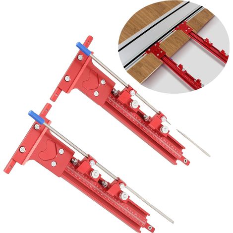 Carril guía paralelo, longitud total 1200 mm, número de rieles 4, material de aleación de aluminio, compatible con proyectos de carpintería y bricolaje, color rojo. (1/5)
