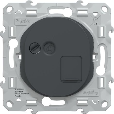 Presa RJ45 Ovalis, montaggio richiesto, SCHNEIDER ELECTRIC, antracite SCHNEIDER ELECTRIC (1/5)