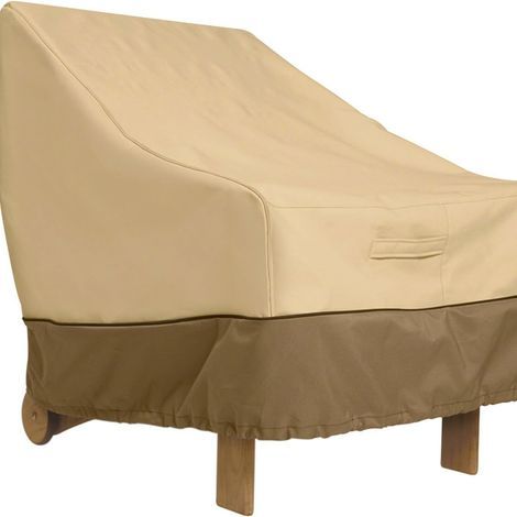 Wasserdichte, sandbeige Schutzhülle für Gartenstühle, bietet vollständigen Schutz vor Sonne, Wind und Staub (1/5)