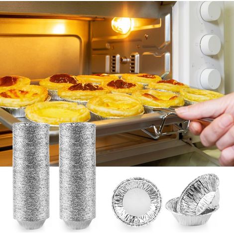 Moule Tartelette - Aluminium Alimentaire - 7 x 2 x 4 cm - Jetable - Rond - Pour Pâtisserie et Confiture - 200 Pièces (1/5)