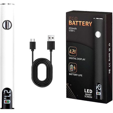 Stylo à batterie à filetage 510, batterie 650 mAh, outil électrique intelligent avec câble de chargement USB pour la réparation électronique (sans pointe de fer à souder)