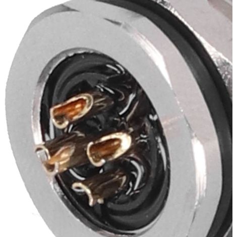 M12-F-S5 rückseitige Montagebuchse mit F-Typ-Lötdraht-Metallstecker, IP67 5-polige wasserdichte Buchse. (1/5)