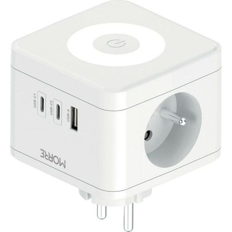 Tiross morre cube splitter 2G, USB, 2xUSB C + lampada