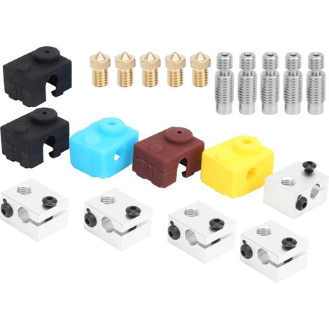 3D-Drucker-Heizblock + M6-Extruder-Düsenrohr + Silikon-Schutzhüllen-Set für Makerbot MK7 MK8 (1/5)