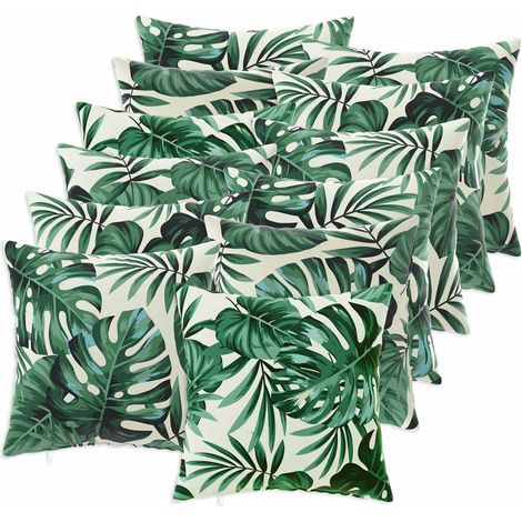 Cushion Cover 12 pcs HEERLEN Leaf Pattern 45 x 45 cm Polyester vidaXL