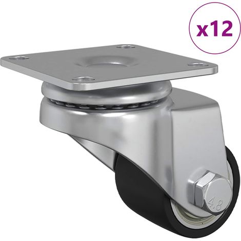 Caster 12 pcs Silver 44.1 x 44.1 x 1.95 mm Nylon vidaXL