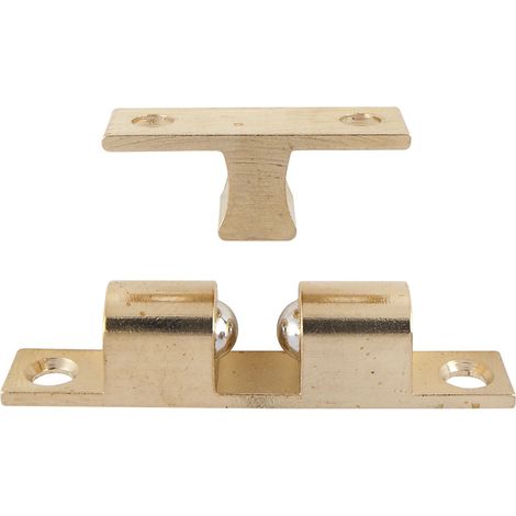 Doppelkugelschnapper Schließsystem (Schnappverschluss) 9x50mm Messing poliert (1/2)