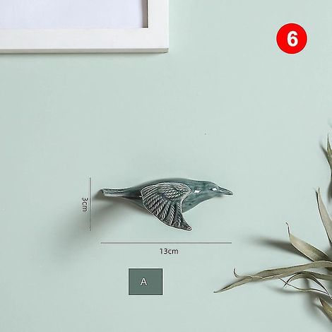 3D-Keramikvögel zum Aufhängen – Schlichte Wanddekoration – Skulpturen und Ornamente – 6er-Set