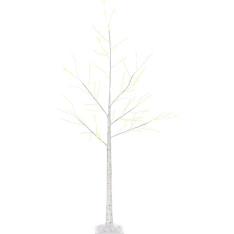 Albero di Natale Bianco con Luci LED 20x20x150 Base Quadrata in Acciaio e Polipropilene (1/5)