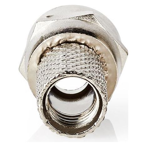 Nedis F-Stecker / Gerade / Stecker / Vernickelt / 75 Ohm / Twist-on / Kabeleingangsdurchmesser: 7.4 mm / Zinklegierung / Silber / 25 Stück / Plastikbeutel (1/5)