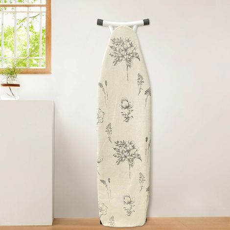 Printed ironing board cover, with drawstring closure and lining, designed to protect large ironing boards (Small bees) (1/5)