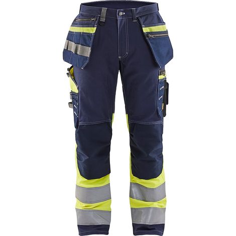 Pantalon de travail haute visibilité stretch 1794 - Marine/Jaune fluo XS - FR(38) - SE(C44) - Longues