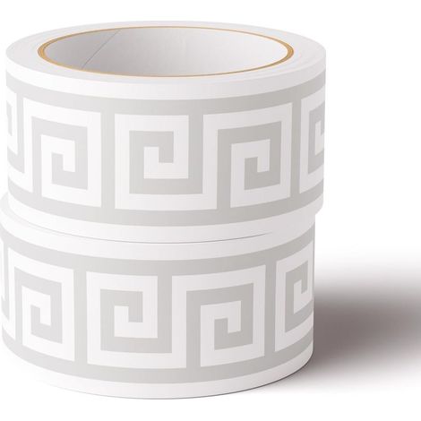 Frise Murale Autocollante Wanzi Gris Clair B 10cm X 500cm Adhésive Réutilisable pour Décoration Intérieure Facile à Poser (1/5)