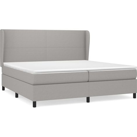 Maison Exclusive - Cama box spring con colchón tela gris claro 20