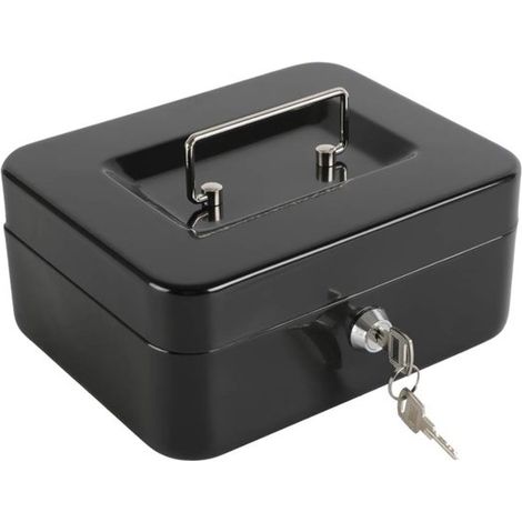 Tirelire – Coffre-fort verrouillable – Tirelire – Petite tirelire – Boîte à monnaie – Métal – Noir (1/5)