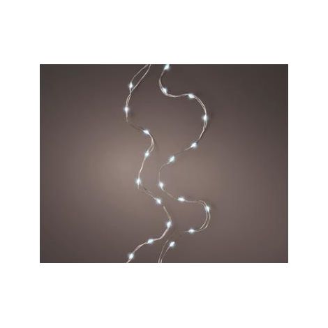 Micro luci LED fisse 195 cm, 40 Led argento (1/5)