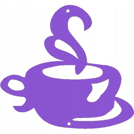 Ciondolo traforato, tazza da caffè, viola