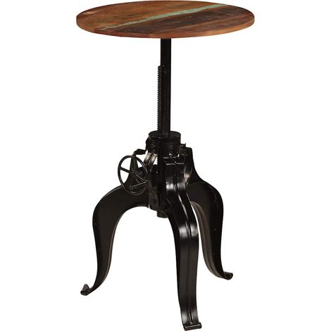 Table haute Table de bar - Mange-Debout Bois de récupération massif 60 x (76-110) cm BV992715 - BonneVie (1/5)