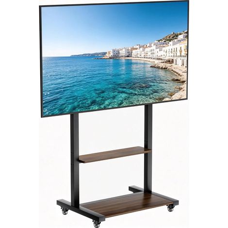 Support TV sur Pied avec roulettes: Meuble de Télévision de 40 à 100 Pouces pour Télé Écran LED OLED LCF Jusqu'à 50kg Support Télévisateur Hauteur Réglable160-195cm Max VESA 800x600mm (1/5)