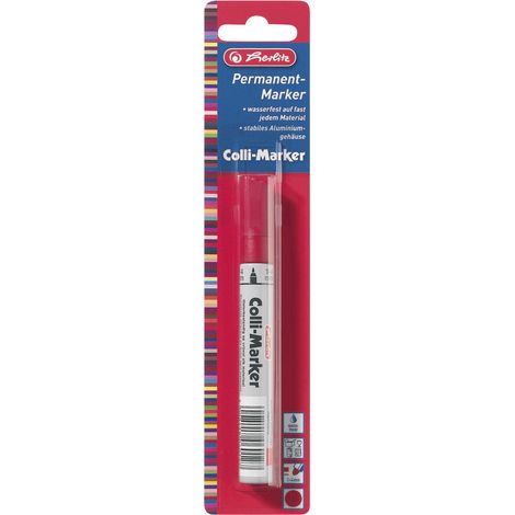 herlitz Permanentmarker Colli Marker wasserfest rot 1- 4 mm Schreibwaren