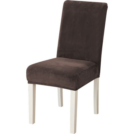 Housse De Chaise Velours 4 Pièces, Universel Protection Chair Cover Epaisse pour Hotel, Restaurant, Café (1/5)