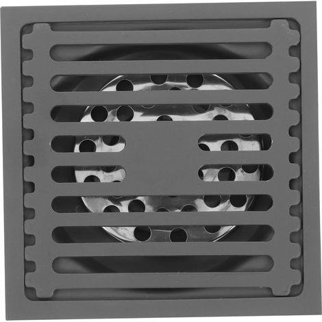 Siphon de Sol désodorisant étanchéité hygiène collecteur de Cheveux carré pour Drain de collecteur de Cheveux pour Drain de carré égout Acier Inoxydable 304 Dark Grey (1/5)