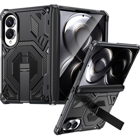 Funda protectora reforzada para Samsung Galaxy Z Fold 8, con soporte y tapa de bisagra, compatible con MagSafe, color negro. (1/5)