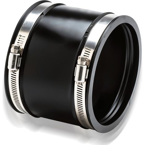 Raccord flexible en caoutchouc avec deux pinces en acier inoxydable, manchon flexible réducteur de bruit pour ventilateur tubulaire, connecteur de tuyau pour ventilateur tubulaire, pour raccordement (1/5)