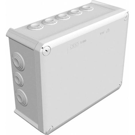 Boîte de dérivation 240x190x95mm – IP66 pour environnements humides – 9 ouvertures M25 et 7 M32 – Polypropylène résistant aux UV