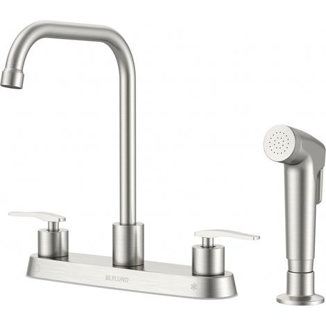 L-Shaped Kitchen Mixer Tap - Matte Black Pull-Out Spray (1/5)