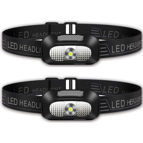 2 phares LED super puissants, 5 modes d'éclairage et mode lumière rouge, indice d'étanchéité IPX5, lampe de poche rechargeable mains libres portable, adaptée aux scènes extérieures telles que la pêche (1/5)