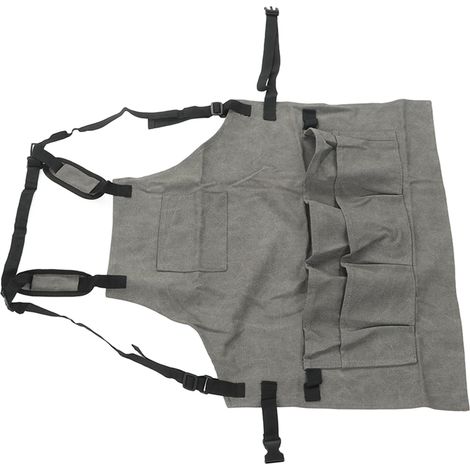 Tablier de menuisier en toile grise, pliable, à poches multiples, pour hommes et femmes. (1/5)
