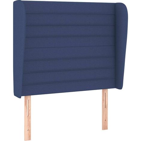 Maison Exclusive - Cabecero con orejas de tela azul 83x23x118/128 (1/5)
