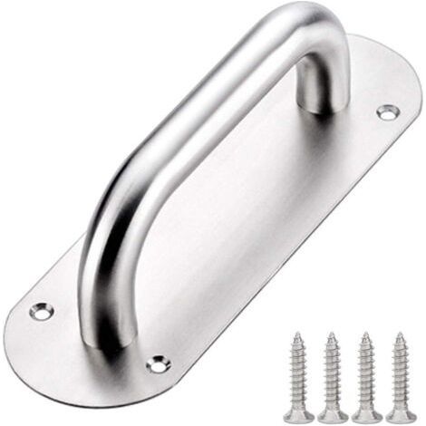 65 x 200mm Stainless Steel Barn Door Handle Sliding Door Handle Door Pull Handle Push Door Handles with Silver Plate (1/5)