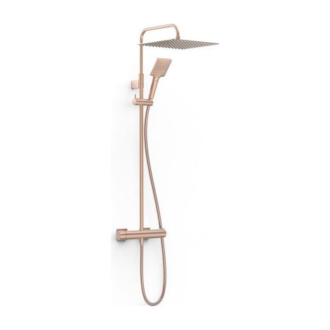 Ensemble de robinet mural Duo‑confort à 2 voies pour douche Project Or Rose Mat 24K - TRES 22119901OPM