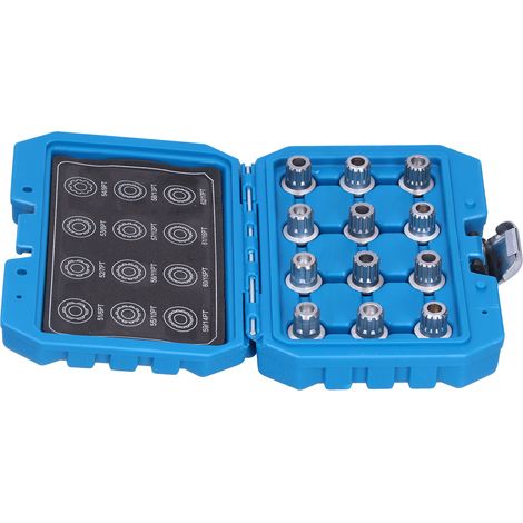 Ce kit de 12 pièces comprenant des embouts de tournevis cannelés pour automobiles et des outils de démontage d'écrous de roue antivol est adapté à l'entretien et à la réparation des voitures. (1/5)