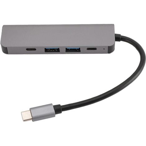 Station d'accueil pour ordinateur portable Type C 5 en 1 HDTV 2 ports USB 3.0 Adaptateur USB C Type C PD Hub multifonctionnel pour ordinateurs portables, tablettes et téléphones (1/4)