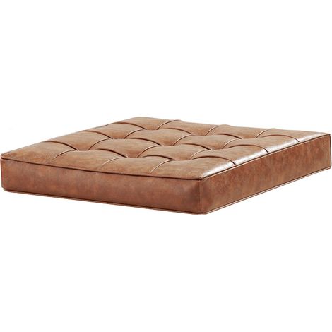 Kissen-Auflage für Berlin Ottomane - Vintage-Braun - 63 x 56 x 9 cm - Wasserabweisendes PU-Leder