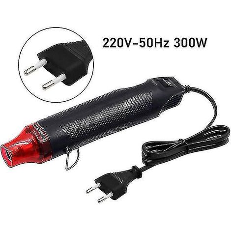 Pistolet thermique électrique 220 V pour bricolage, 300 W, avec support pour le rétracteur plastique et le gaufrage (noir). (1/5)