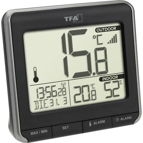 TFA Dostmann PRIO termómetro digital inalámbrico negro y blanco