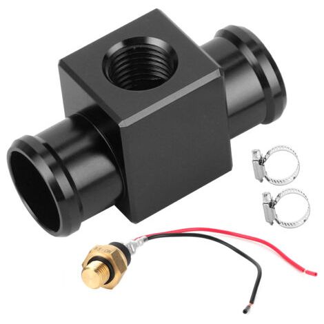 QORVA- Thermostat, interrupteur de température d'eau, radiateur, capteur de température du ventilateur de liquide de refroidissement, pour moto, quad et véhicule tout-terrain (noir)