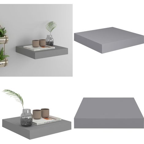 Schweberegal Grau 23x23,5x3,8 cm MDF - Schweberegal - Wandregal - Regal Grau - Waben-MDF - Metallregal - Home & Living (1/5)
