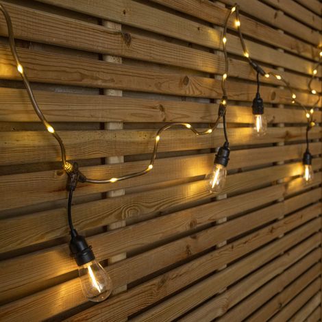 9.5m Set of 20 Connectable Festoon Drop Lights with LED Cable in Warm White