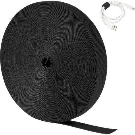 Serre-câbles de 20 m, 20 mm, refermable (noir) (1/5)