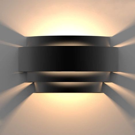 MINKUROW Aplique De Pared Lámpara De Pared Led Para Interiores Luz De Decoración De Luz Descendente Negra Moderna Para Sala De Estar Dormitorio Pasillo, Blanco Cálido (Bombilla Incluida) (1/4)